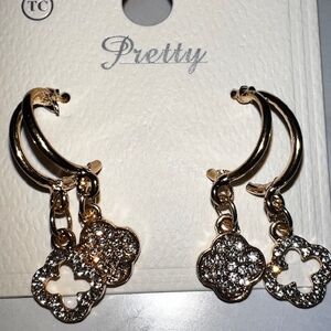 ePretty Gold and Silver Crescent Crystal Earrings